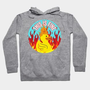 This Is Fine Funny Duck on Fire Design Hoodie